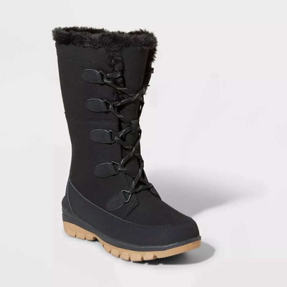 Universal Thread Women's Carla Tall Winter Boots - Universal Thread Jet Black 10